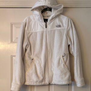 The North Face White Hooded Fleece Jacket